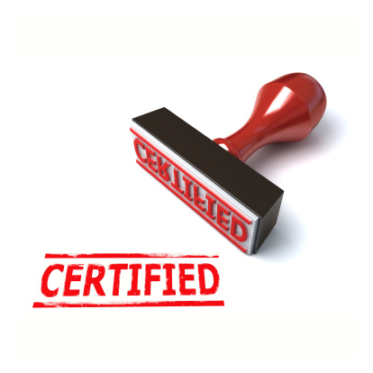 certified rubber stamp 3d illustration