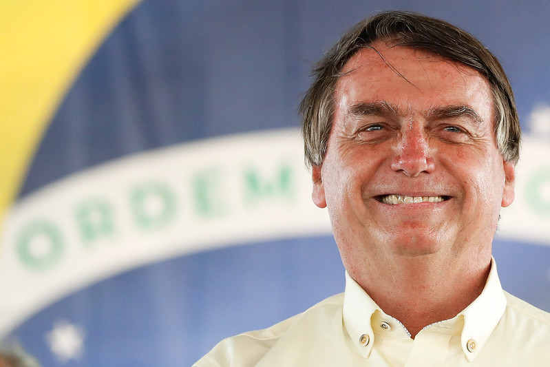 Presidente da República Jair Bolsonaro, durante execução do Hino Nacional Brasileiro (Foto: Alan santos/PR)