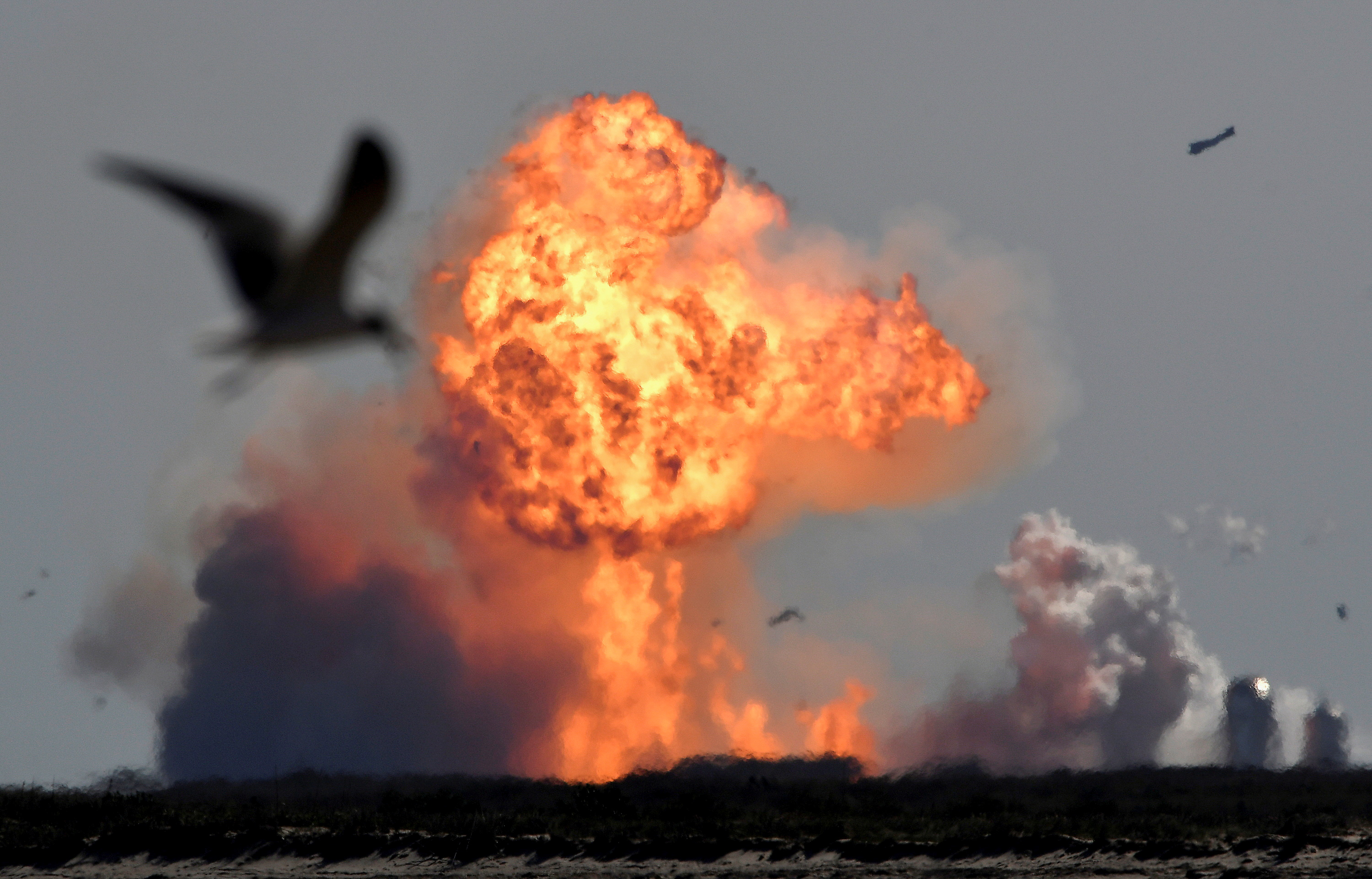 SpaceX Starship SN9 explode durante testes em Boca Chica, Texas (EUA) 

(REUTERS/Gene Blevins)