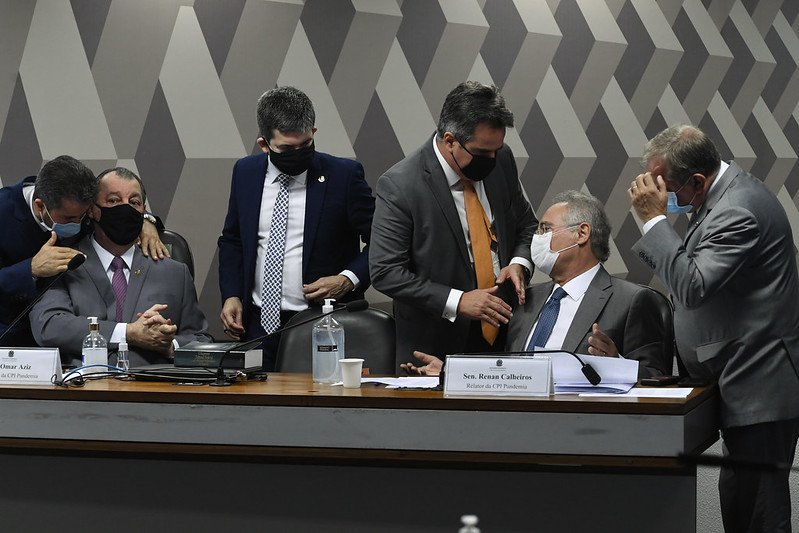 A Comissão Parlamentar de Inquérito do Senado Federal que investiga ações do governo federal no enfrentamento da pandemia e aplicação de recursos da União transferidos para estados, Distrito Federal e municípios para essa finalidade (Foto: Edilson Rodrigues/Agência Senado)