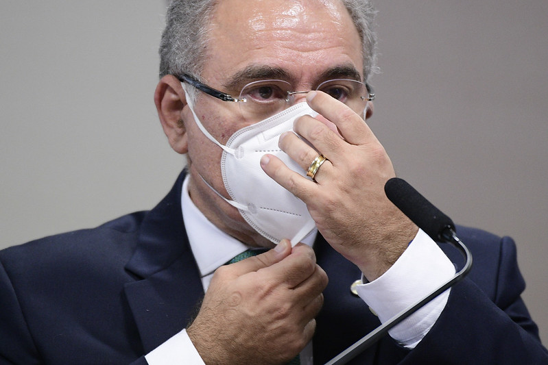 O ministro Marcelo Queiroga (Saúde) em oitiva na Comissão Parlamentar de Inquérito (CPI) da Pandemia no Senado Federal (Foto: Pedro França/Agência Senado)