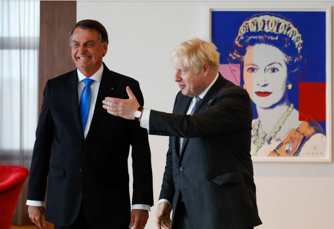 Jair Bolsonaro e Boris Johnson (Foto: Alan Santos/PR)