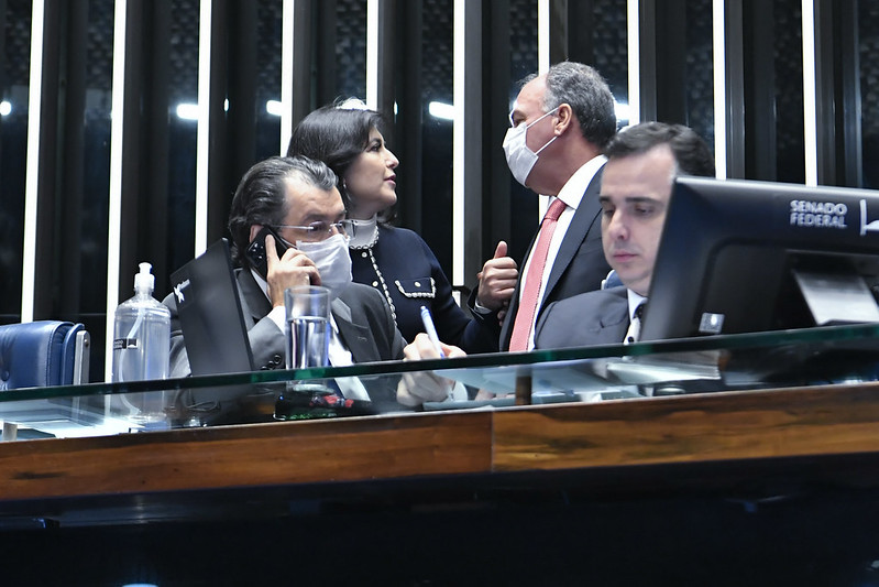 O plenário do Senado Federal durante sessão deliberativa ordinária semipresencial (Foto: Waldemir Barreto/Agência Senado)