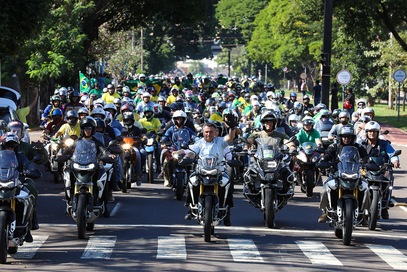 O presidente Jair Bolsonaro (PL) participa de "motociata" em Campo Grande (MS) (Foto: Clauber Cleber Caetano/PR)