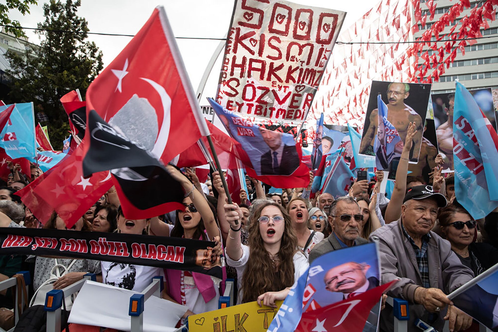 Supporters at a Kemal Kilicdaroglu rally in Ankara. Photographer: Burak Kara/Getty Images