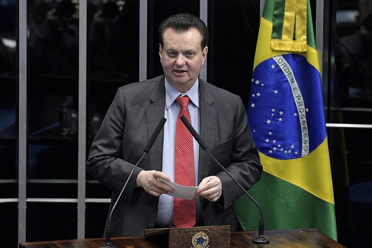 Gilberto Kassab participa de audiência no plenário do Senado Federal (Foto: Pedro França/Agência Senado)